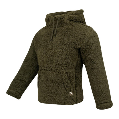 Dark Olive - Lifestyle - Jack Pyke Childrens-Kids Sherpa Fleece Hoodie