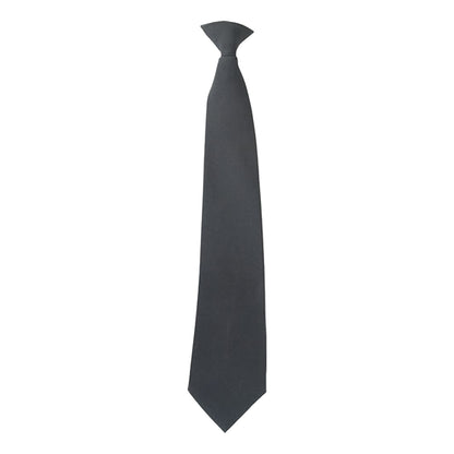Black - Front - Viper Plain Clip-On Tie