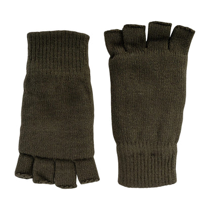 Green - Side - Jack Pyke Mens Thinsulate Plain Fingerless Gloves
