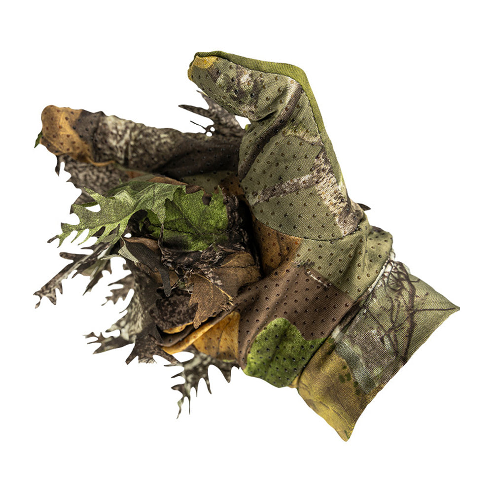 Green - Back - Jack Pyke Mens LLCS Camo Oak Leaf Gloves