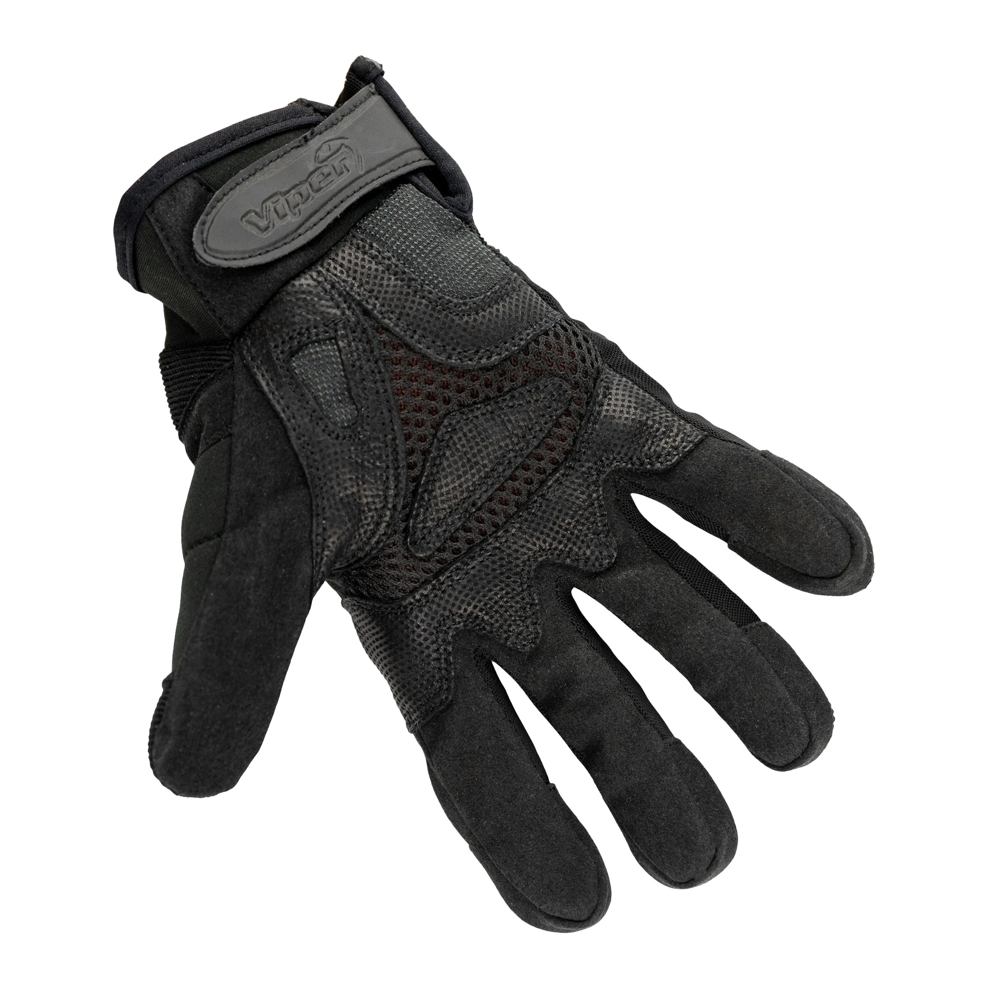 Black - Back - Viper Mens Elite Palm Grip Logo Gloves