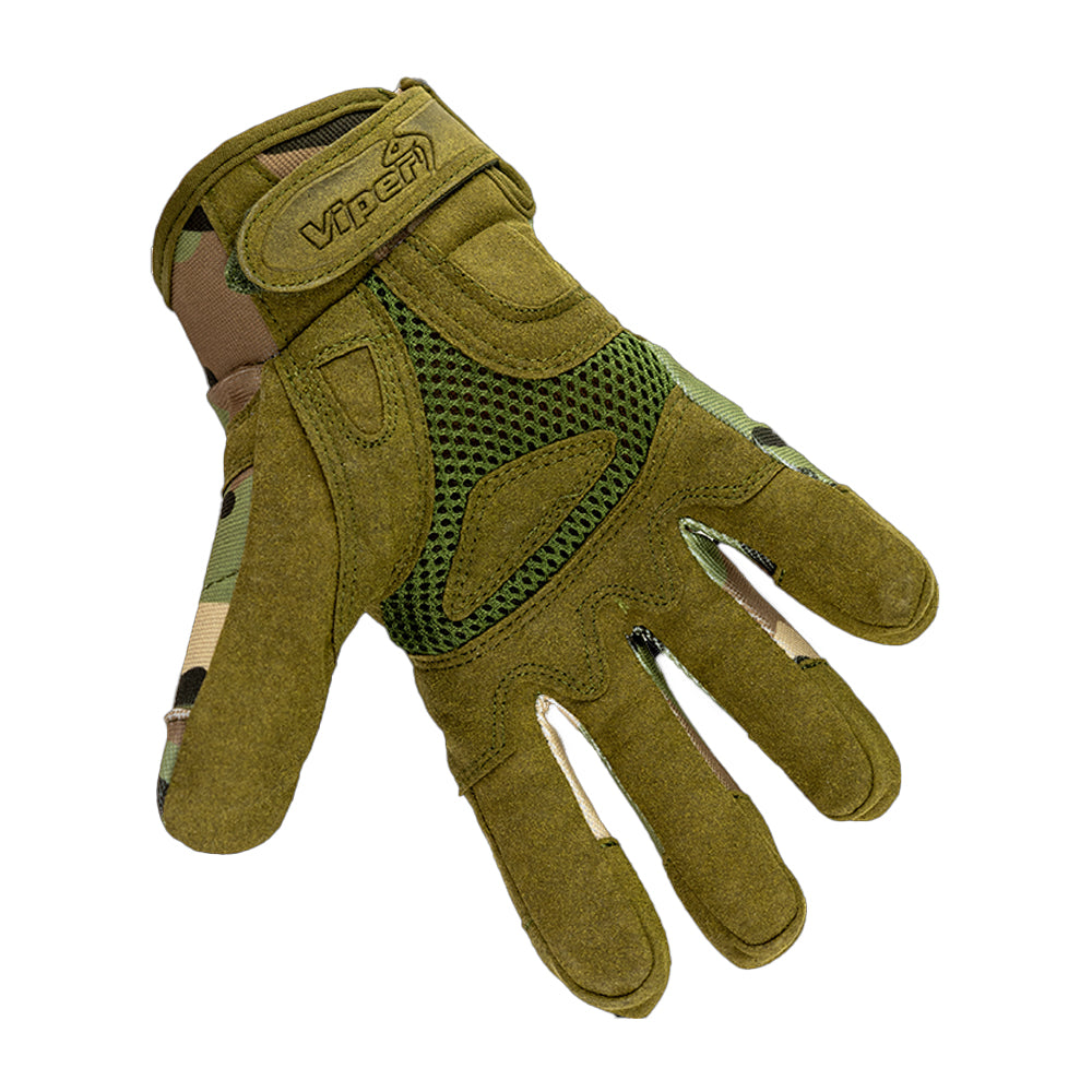 Green-Beige - Back - Viper Mens Elite Camo Gloves