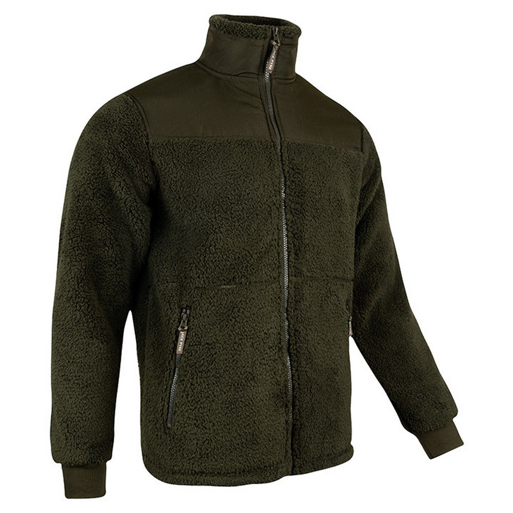 Dark Olive - Side - Jack Pyke Mens Gen 2 Sherpa Fleece Jacket
