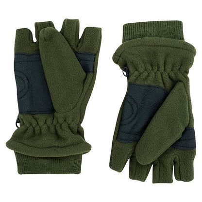 Green - Back - Jack Pyke Mens Shooters Fleece Plain Mittens