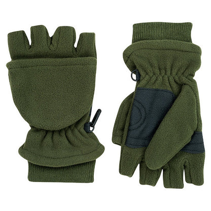 Green - Side - Jack Pyke Mens Shooters Fleece Plain Mittens