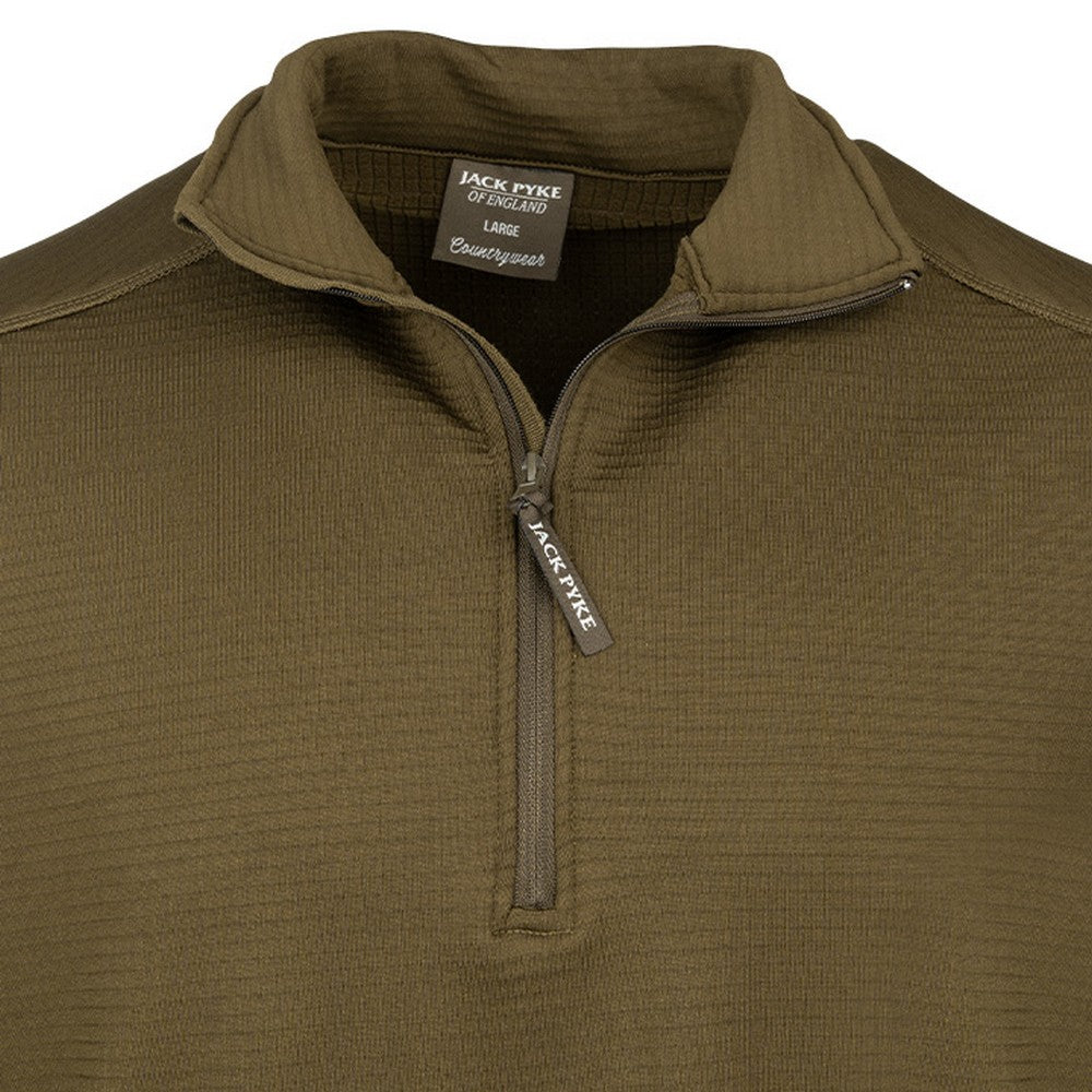 Green - Pack Shot - Jack Pyke Mens Waffle Fleece Top