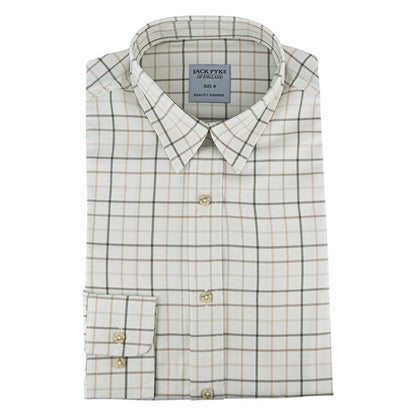 Brown - Back - Jack Pyke Womens-Ladies Countryman Checked Shirt