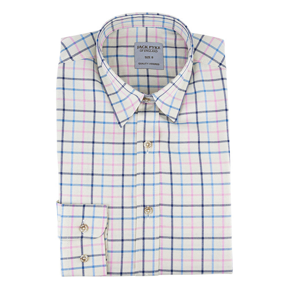 Navy - Back - Jack Pyke Womens-Ladies Countryman Checked Shirt