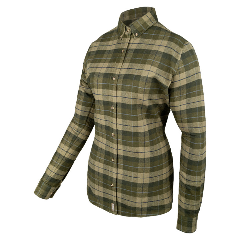 Green - Side - Jack Pyke Womens-Ladies Bleasdale Flannel Heavy Shirt
