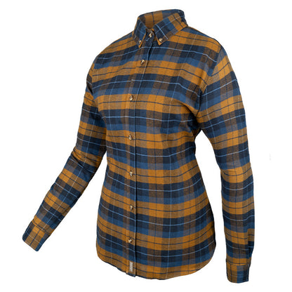 Navy - Side - Jack Pyke Womens-Ladies Bleasdale Flannel Heavy Shirt