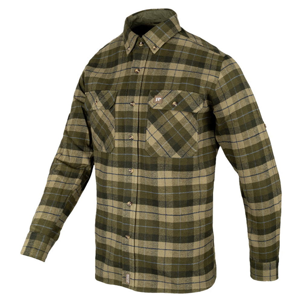 Green - Side - Jack Pyke Mens Bleasdale Checked Flannel Heavy Shirt