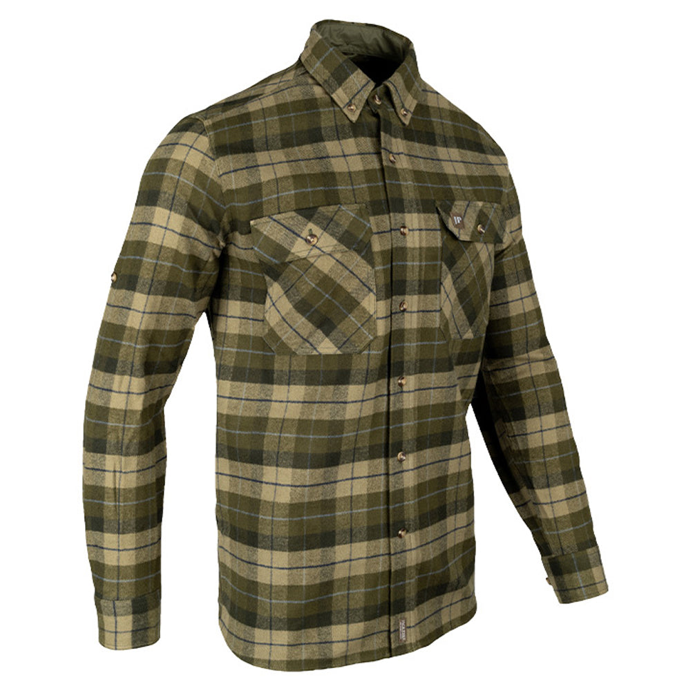 Green - Lifestyle - Jack Pyke Mens Bleasdale Checked Flannel Heavy Shirt