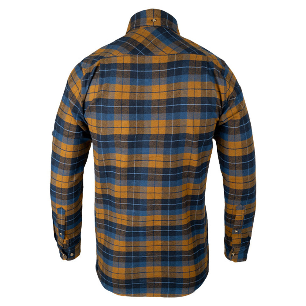 Navy - Back - Jack Pyke Mens Bleasdale Checked Flannel Heavy Shirt