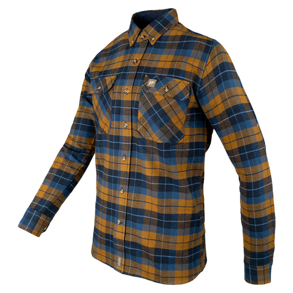 Navy - Side - Jack Pyke Mens Bleasdale Checked Flannel Heavy Shirt