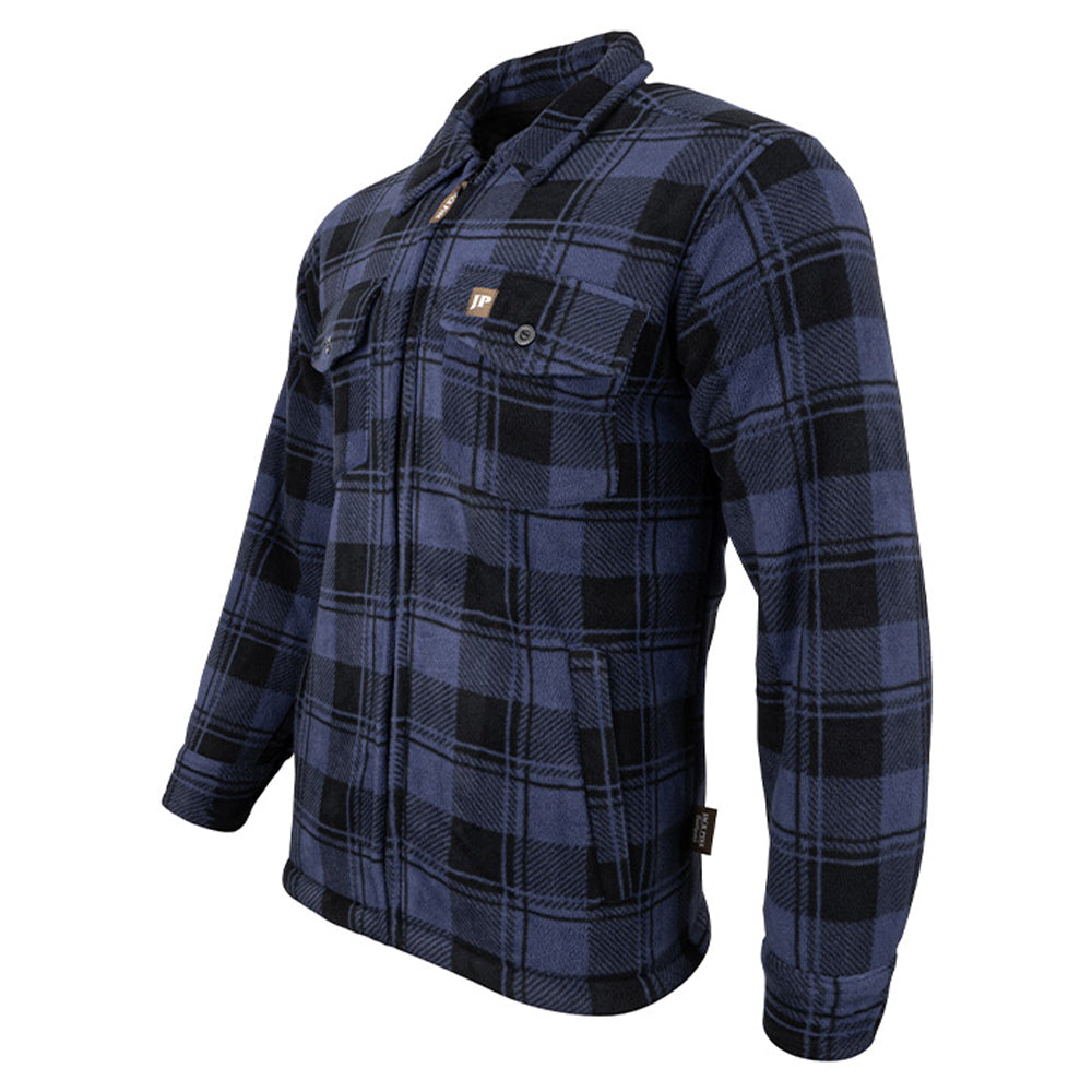 Navy - Side - Jack Pyke Mens Tundra Checked Shirt