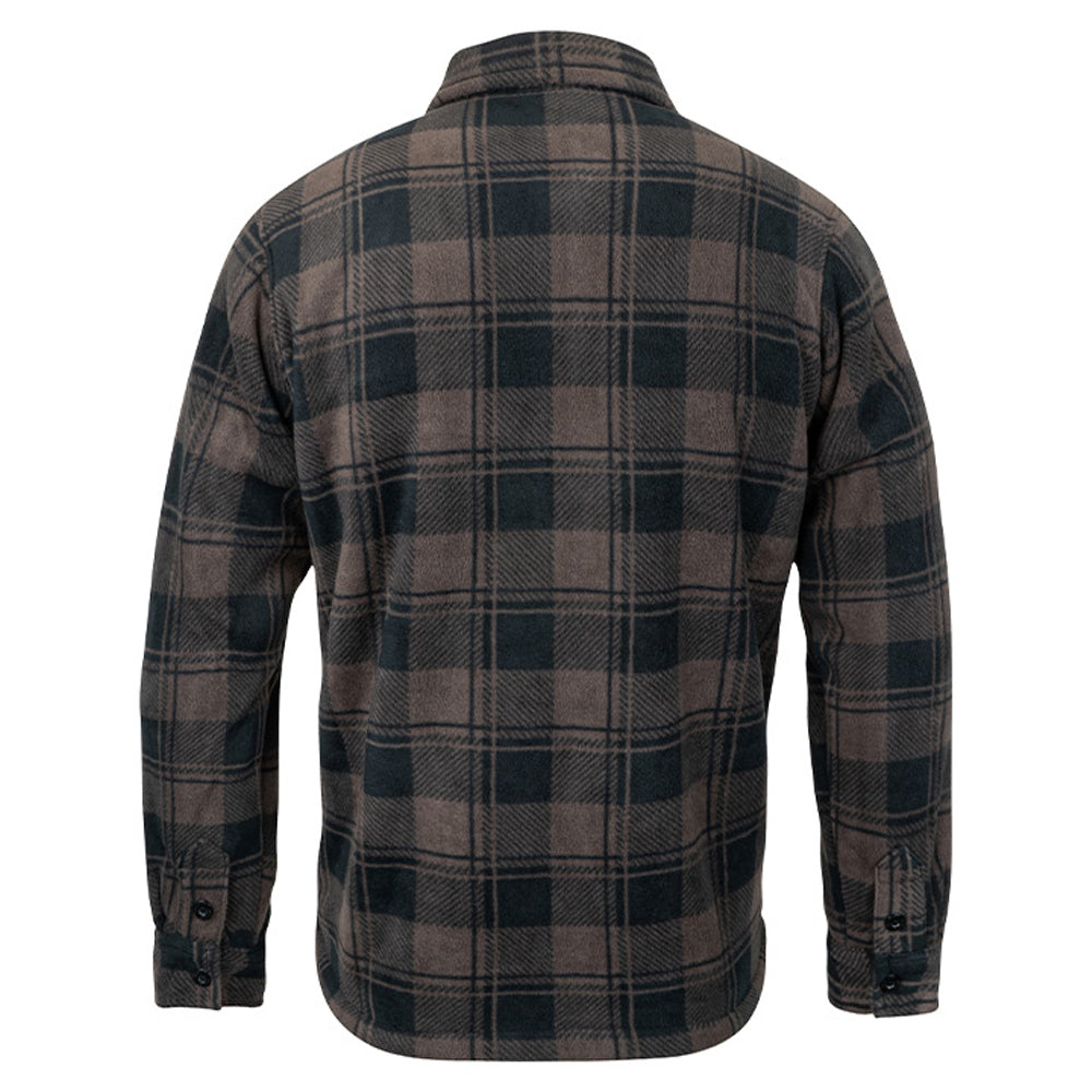 Brown - Back - Jack Pyke Mens Tundra Checked Shirt