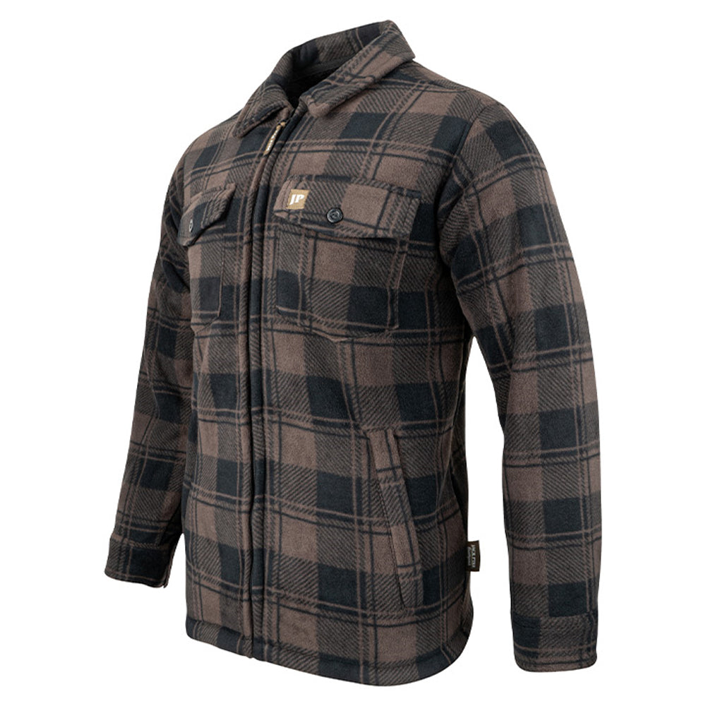 Brown - Side - Jack Pyke Mens Tundra Checked Shirt