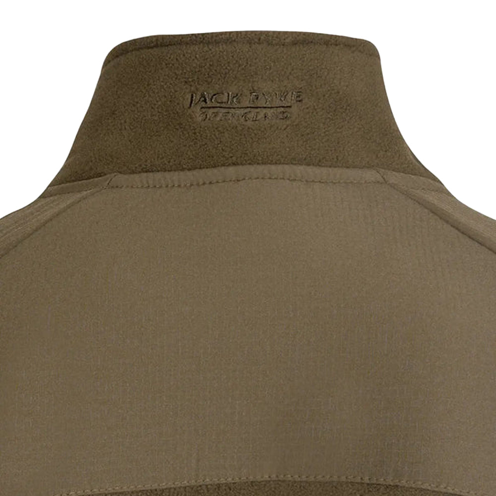 Dark Olive - Close up - Jack Pyke Mens Bleasdale Half Zip Fleece Top