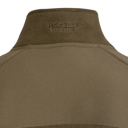 Dark Olive - Close up - Jack Pyke Mens Bleasdale Half Zip Fleece Top