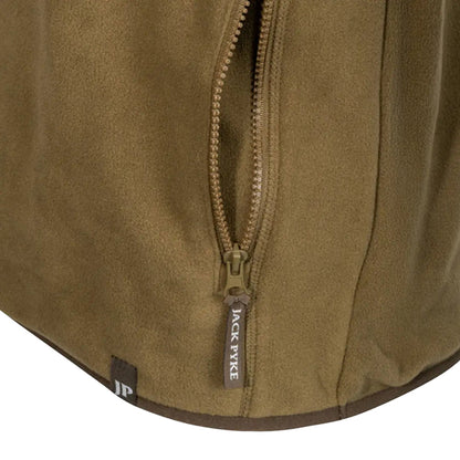 Dark Mustard - Close up - Jack Pyke Mens Bleasdale Half Zip Fleece Top