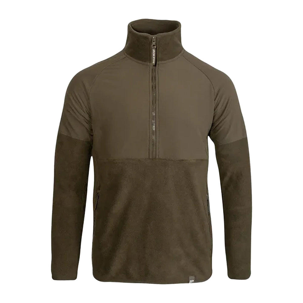 Dark Olive - Front - Jack Pyke Mens Bleasdale Half Zip Fleece Top
