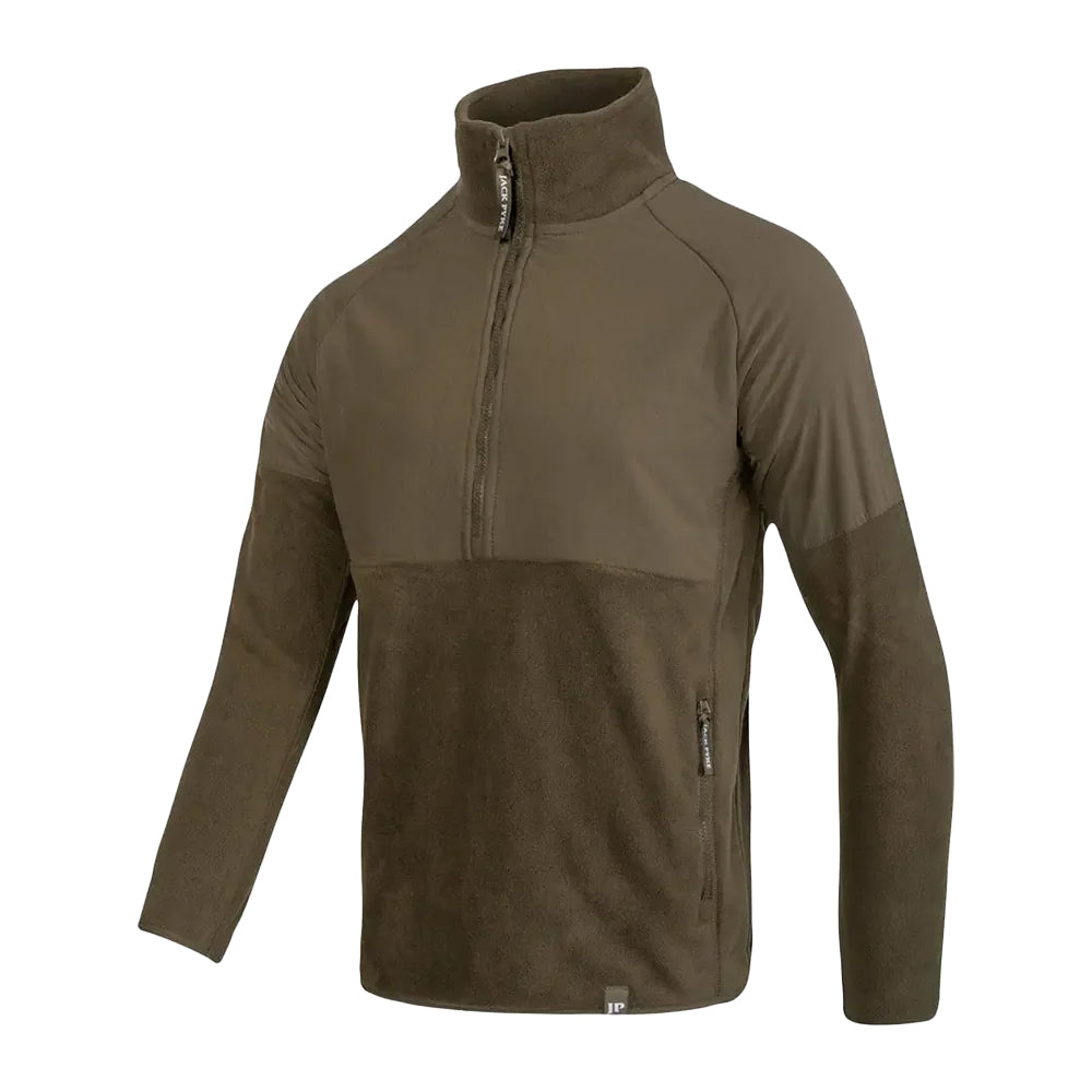Dark Olive - Side - Jack Pyke Mens Bleasdale Half Zip Fleece Top