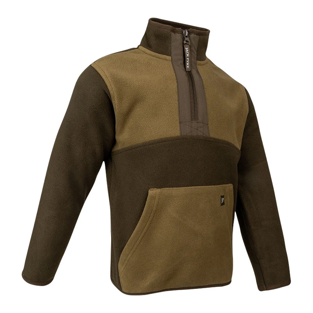 Green - Side - Jack Pyke Childrens-Kids Two Tone Fleece Top