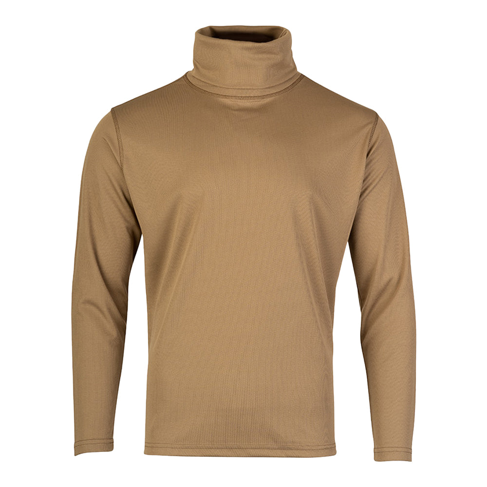 Coyote - Front - Viper Mens Tactical Camo Roll Neck Midlayer