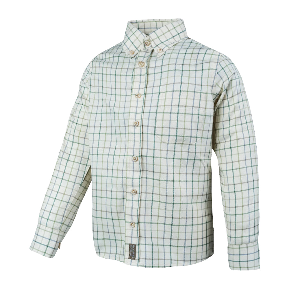 Green - Side - Jack Pyke Childrens-Kids Countryman Checked Shirt