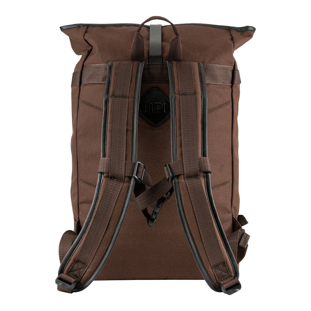 Brown - Back - Jack Pyke Leather Detailing Fold Up Rucksack