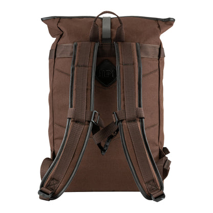 Brown - Back - Jack Pyke Leather Detailing Fold Up Rucksack