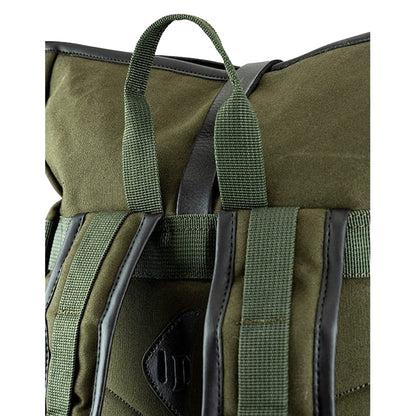 Green - Close up - Jack Pyke Leather Detailing Fold Up Rucksack