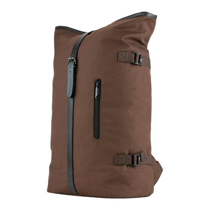 Brown - Side - Jack Pyke Leather Detailing Fold Up Rucksack