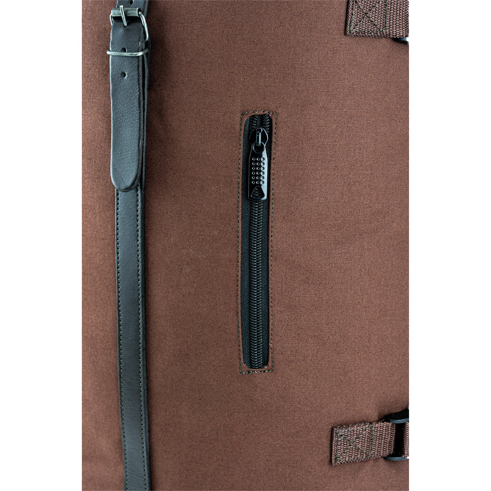 Brown - Pack Shot - Jack Pyke Leather Detailing Fold Up Rucksack