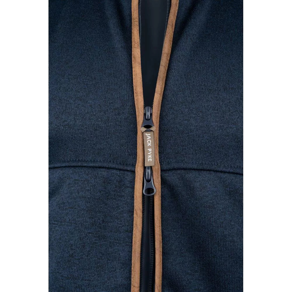 Navy - Close up - Jack Pyke Mens Melange Fleece Gilet
