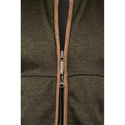 Dark Olive - Close up - Jack Pyke Mens Melange Fleece Gilet