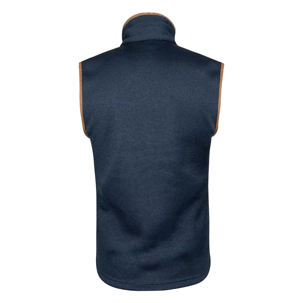 Navy - Back - Jack Pyke Mens Melange Fleece Gilet