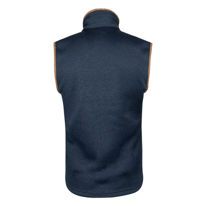Navy - Back - Jack Pyke Mens Melange Fleece Gilet