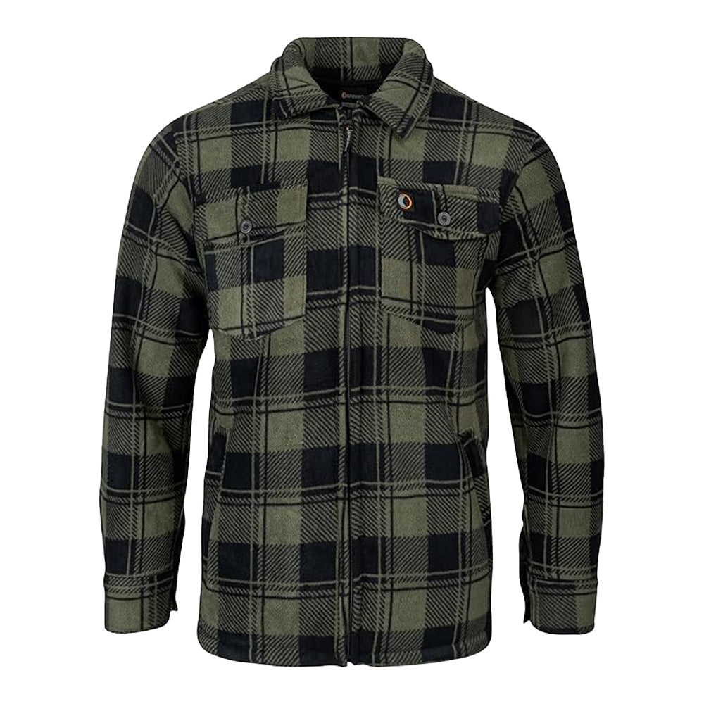 Green - Front - Speero Mens Checked Sherpa Fleece Lined Shirt