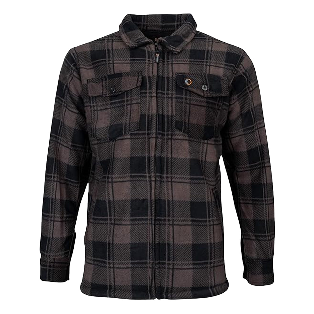 Brown - Front - Speero Mens Checked Sherpa Fleece Lined Shirt