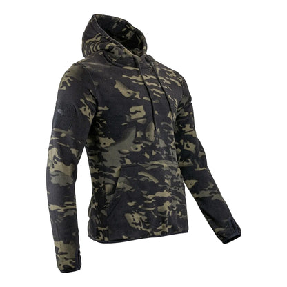Black - Side - Viper Mens Tactical Camo Fleece Hoodie