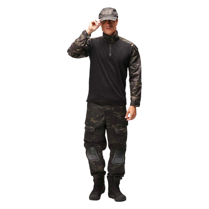 Black - Back - Viper Mens Special Ops Quarter Zip Long-Sleeved T-Shirt