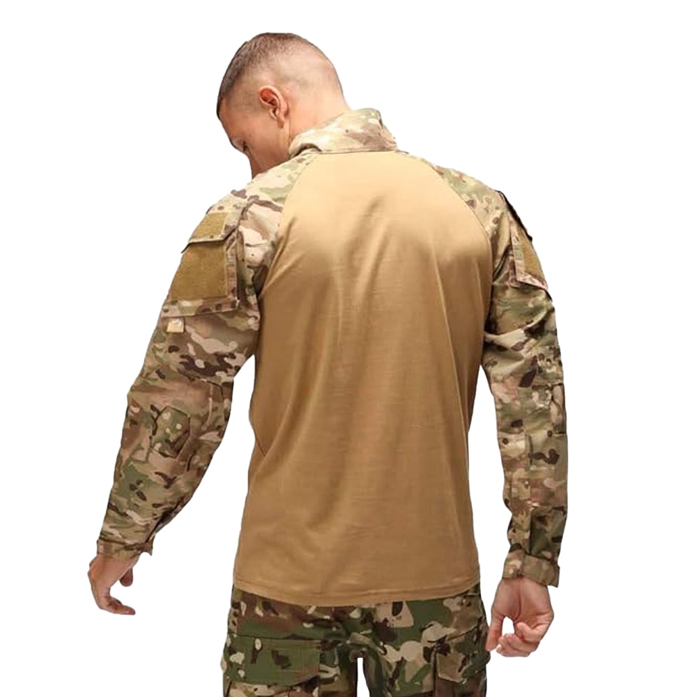 Coyote-Green - Back - Viper Mens Special Ops Quarter Zip Long-Sleeved T-Shirt