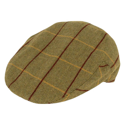 Green - Side - Jack Pyke Mens Tweed Flat Cap