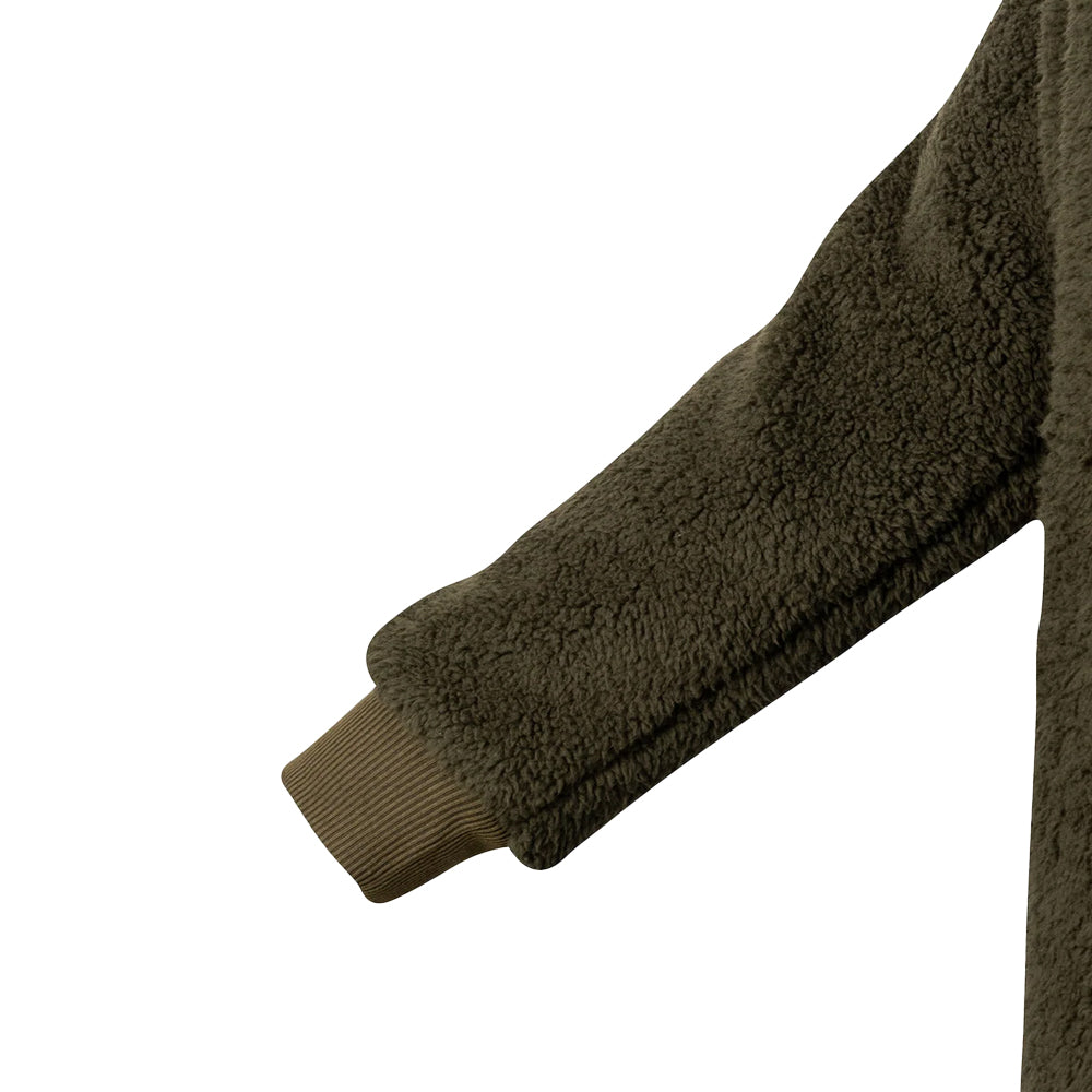 Dark Olive - Pack Shot - Speero Mens Sherpa Fleece Hoodie