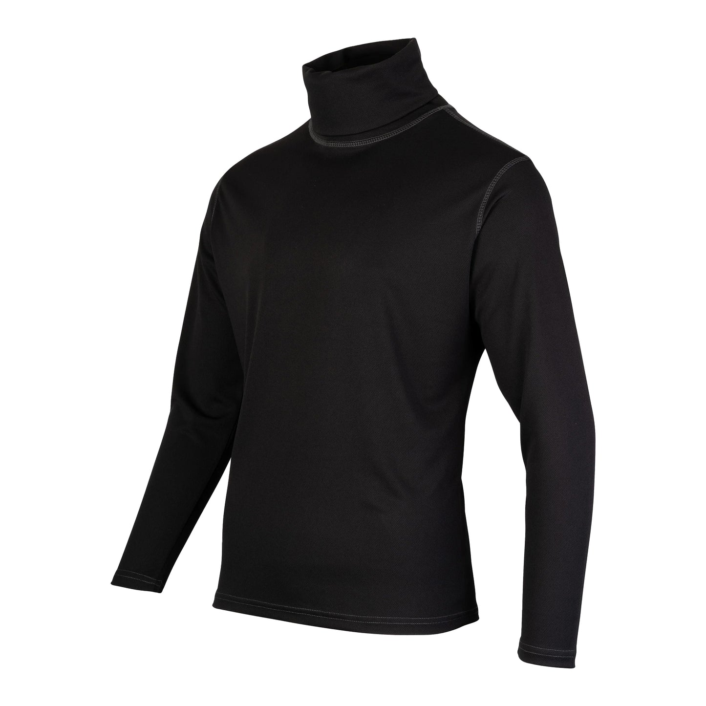 Black - Side - Viper Mens Tactical Camo Roll Neck Midlayer