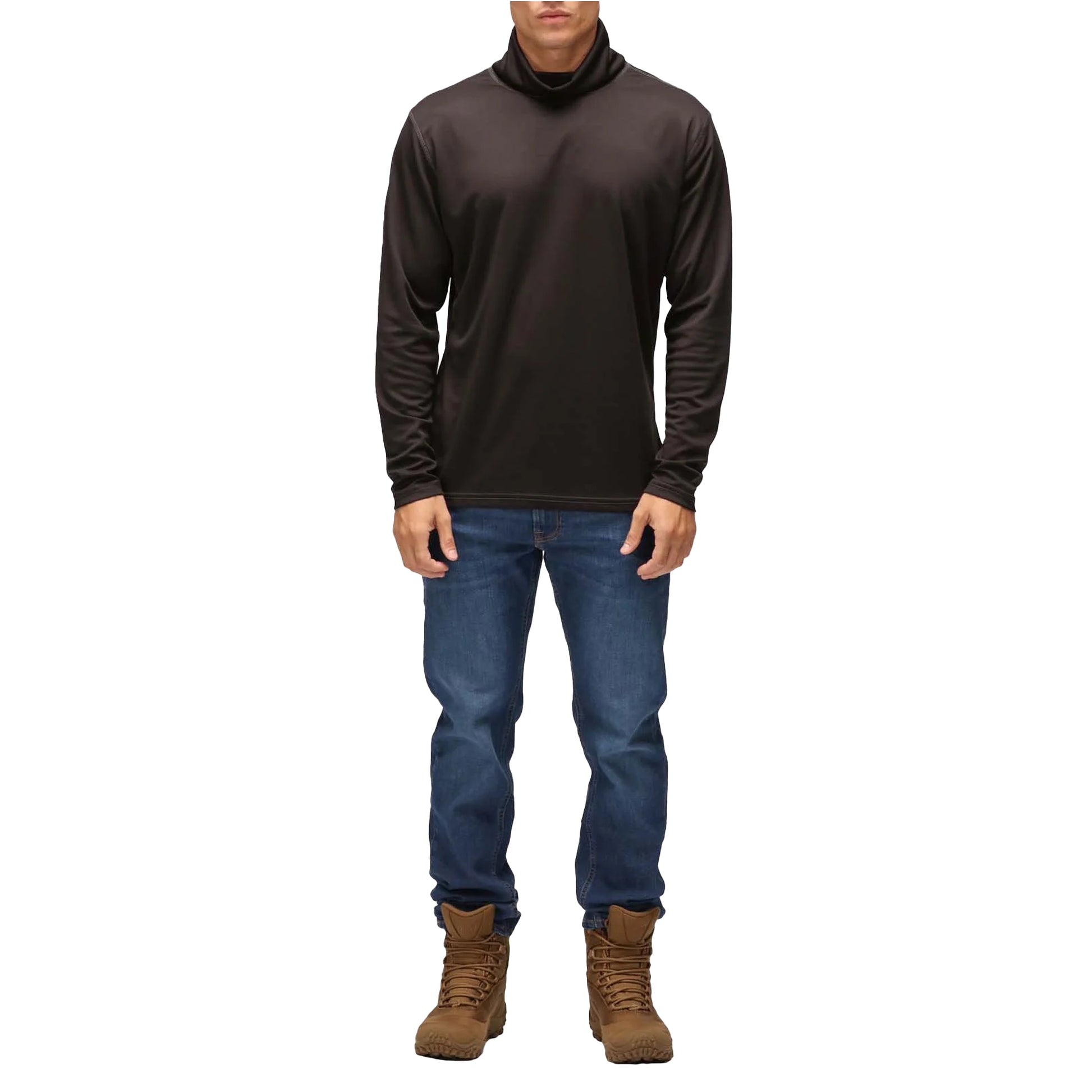 Black - Lifestyle - Viper Mens Tactical Camo Roll Neck Midlayer