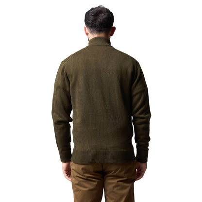 Olive Green - Back - Jack Pyke Mens Pheasant Zip Neck Sweatshirt