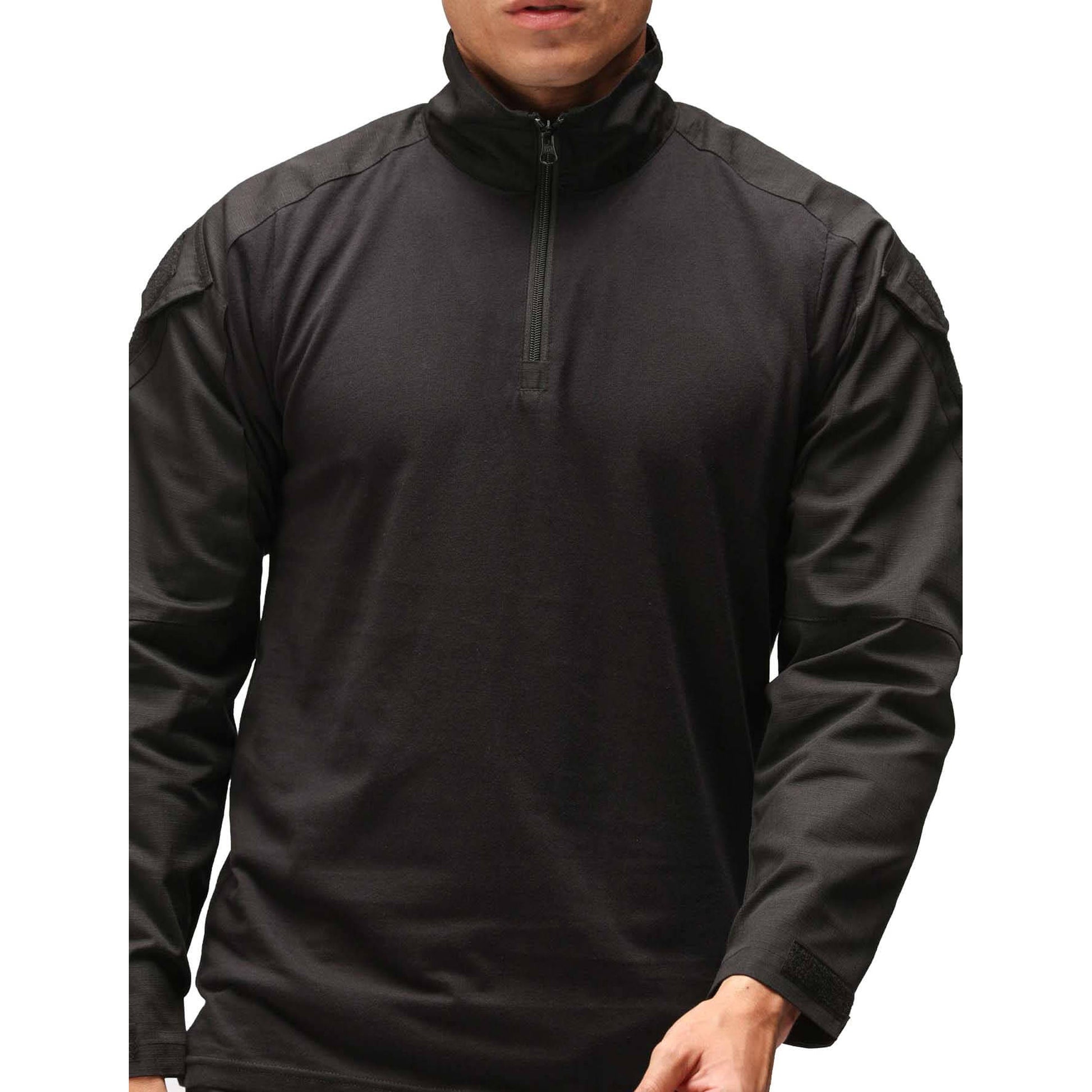 Black - Back - Viper Mens Special Ops Quarter Zip Long-Sleeved Shirt