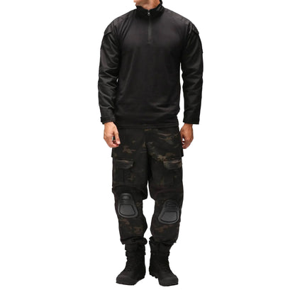 Black - Front - Viper Mens Special Ops Quarter Zip Long-Sleeved Shirt